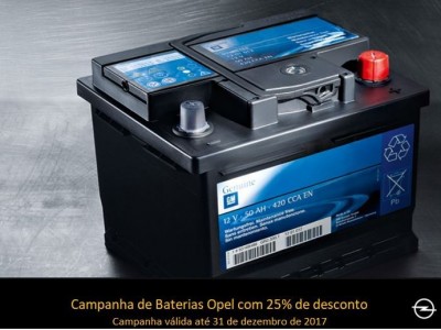 Campanha de Baterias Opel  25% de desconto